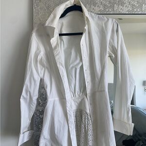 [ALAIA] authentic button down white shirt with eyelet back detail